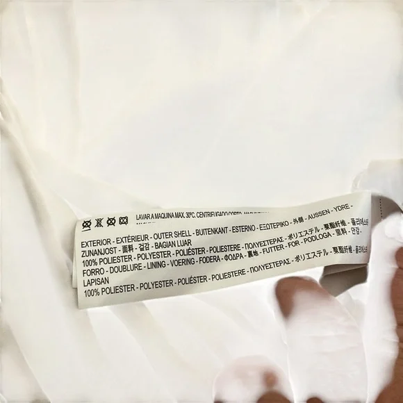 Zara Off-White Blouse with Stand Collar - Picture 5 of 7